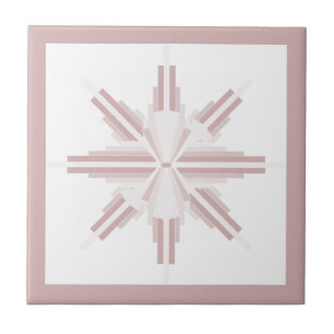 Art deco elements in light brown tile