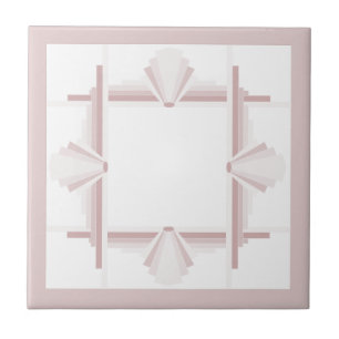 Art deco elements in light brown tile