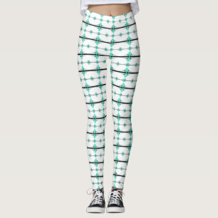 Art deco elements in light green leggings