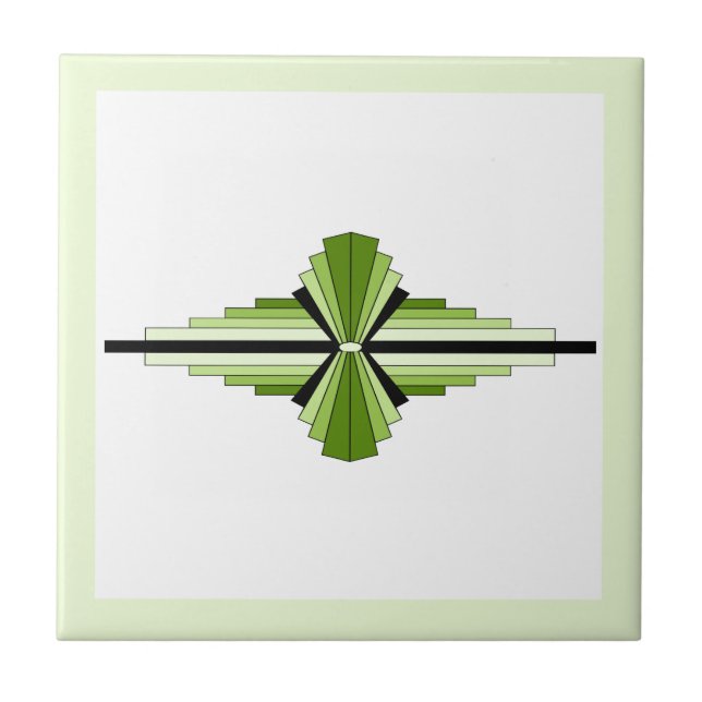 Art deco elements in mossy greens tile (Front)
