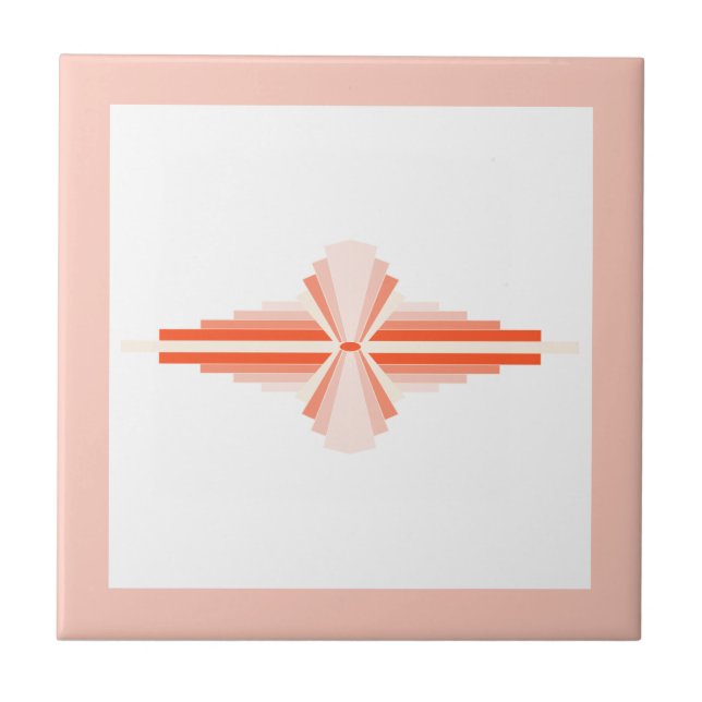 Art deco elements in orange and peach tile (Front)