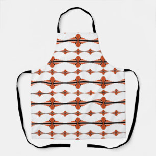 Art deco elements in orange apron
