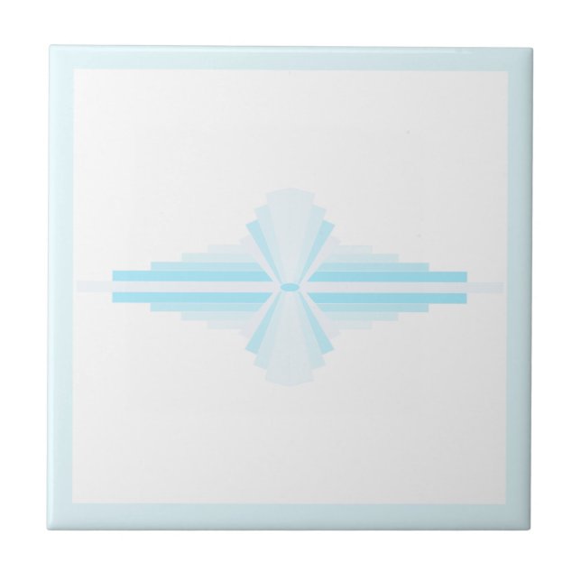 Art deco elements in pastel blue tile (Front)