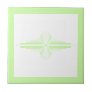 Art deco elements in pastel greens tile