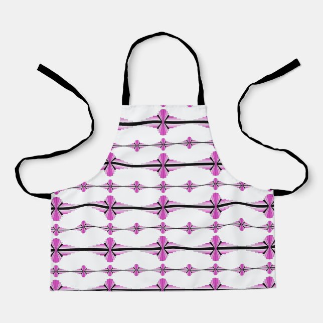 Art deco elements in pastel pink apron (Front)
