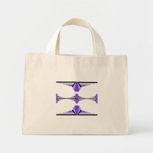 Art deco elements in pastel purple mini tote bag