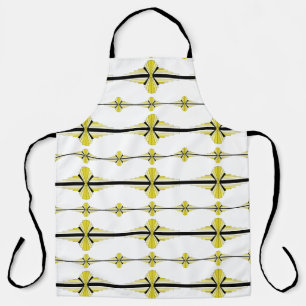 Art deco elements in pastel yellow apron