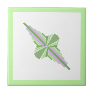Art deco elements in pink & greens tile