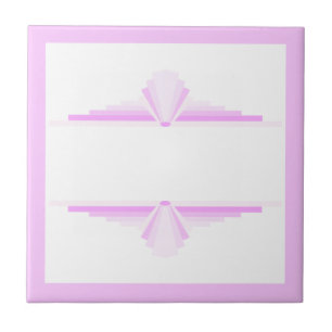 Art deco elements in pink tile