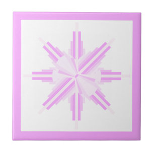Art deco elements in pink tile