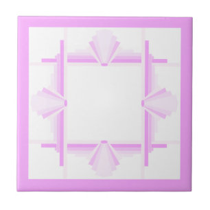 Art deco elements in pink tile