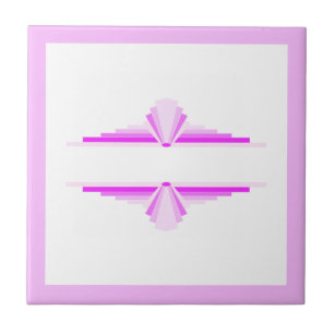 Art deco elements in pink tile