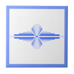 Art deco elements in rich blue tile