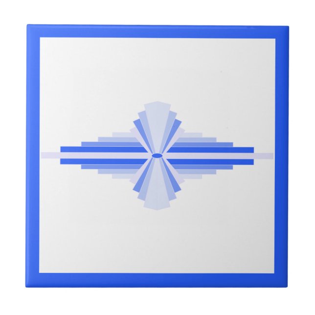 Art deco elements in rich blue tile (Front)