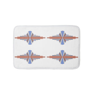 Art deco elements in rose gold & blue bath mat