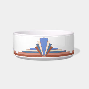 Art deco elements in rose gold & blue bowl