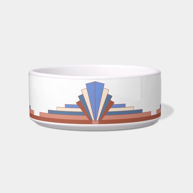 Art deco elements in rose gold & blue bowl (Front)