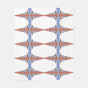 Art deco elements in rose gold & blue fleece blanket
