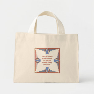 Art deco elements in rose gold & blue mini tote bag
