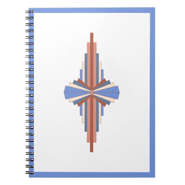 Art deco elements in rose gold & blue notebook (Front)
