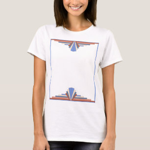Art deco elements in rose gold & blue T-Shirt