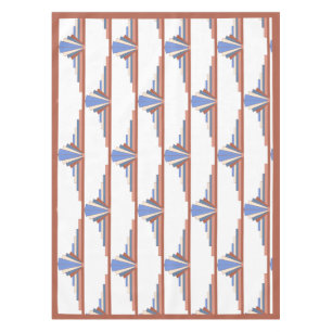 Art deco elements in rose gold & blue tablecloth