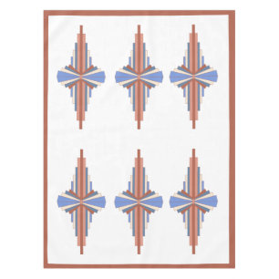 Art deco elements in rose gold & blue tablecloth