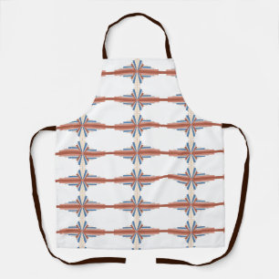 Art deco elements in rose gold,brown & blue apron
