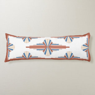 Art deco elements in rose gold,brown & blue body cushion