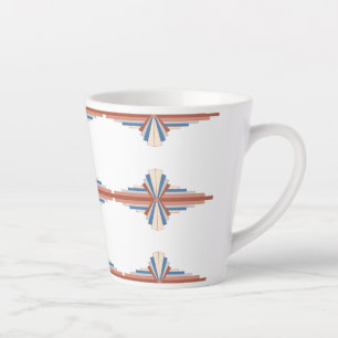 Art deco elements in rose gold,brown & blue latte mug