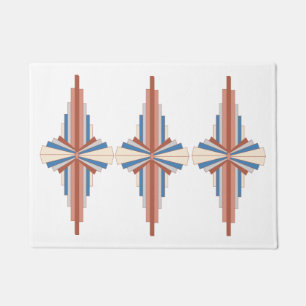 Art deco elements in rose gold,brown & blue Mat
