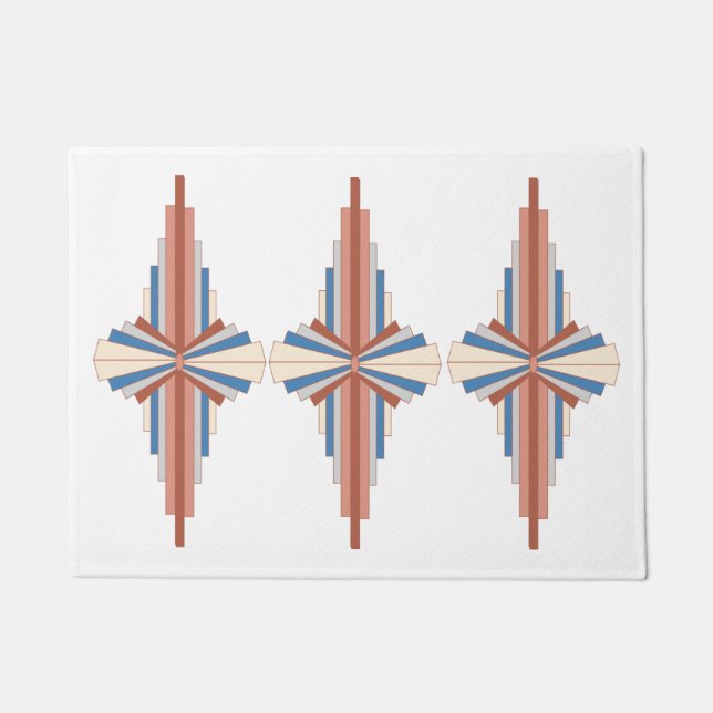 Art deco elements in rose gold,brown & blue Mat (Front)