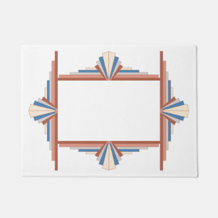 Art deco elements in rose gold, brown & blue mat