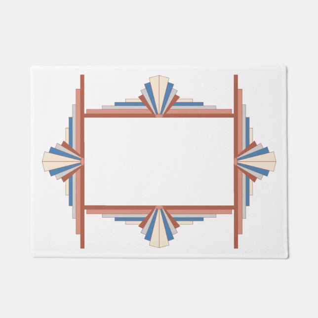 Art deco elements in rose gold, brown & blue mat (Front)