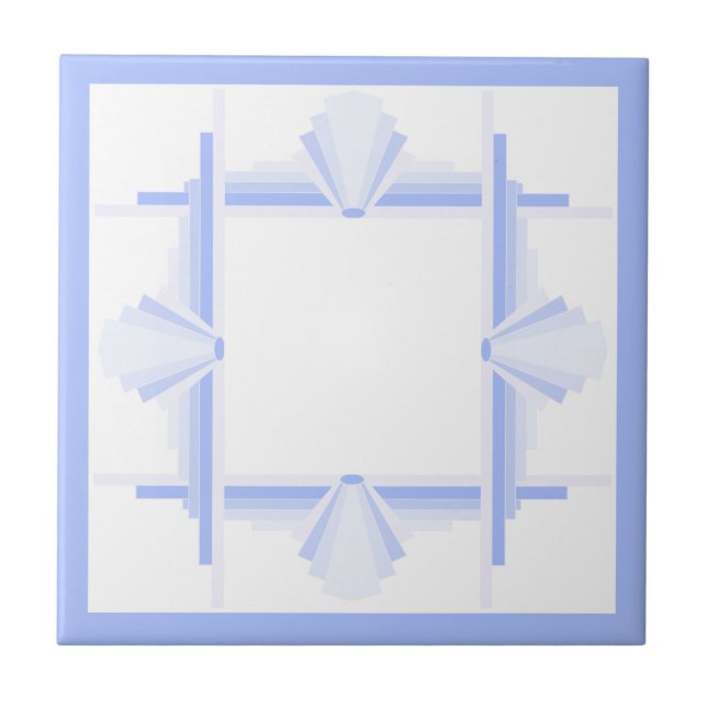 Art deco elements in soft cornflower blue tile (Front)