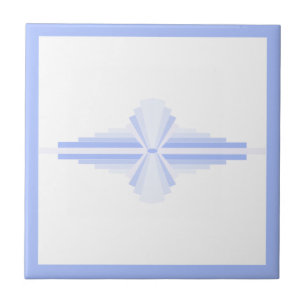 Art deco elements in soft cornflower blue tile