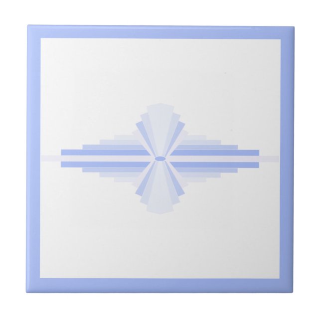 Art deco elements in soft cornflower blue tile (Front)