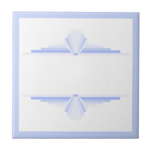 Art deco elements in soft cornflower blue tile