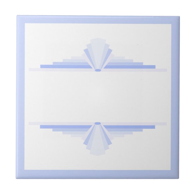 Art deco elements in soft cornflower blue tile (Front)