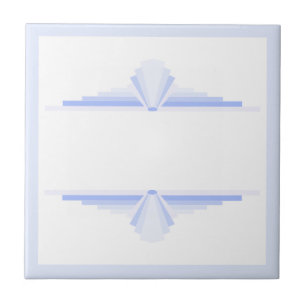 Art deco elements in soft cornflower blue tile