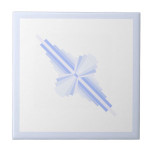 Art deco elements in soft cornflower blue tile