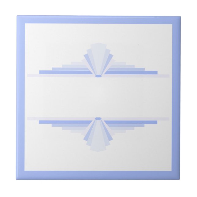 Art deco elements in soft cornflower blue tile (Front)