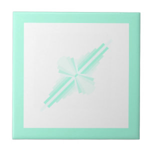 Art deco elements in soft teal green tile