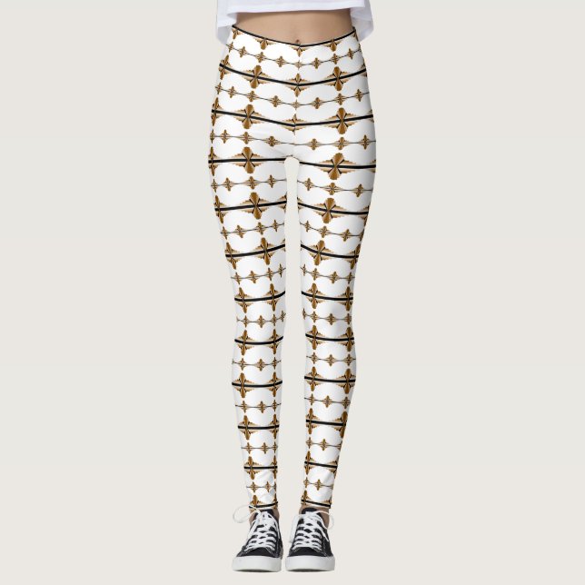 Art deco elements in tan leggings (Front)