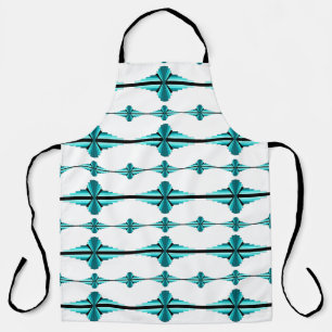 Art deco elements in teal green apron