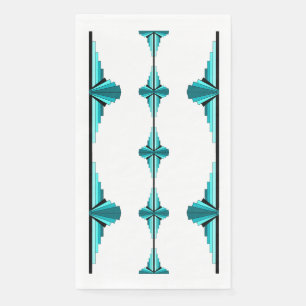 Art deco elements in teal green napkin