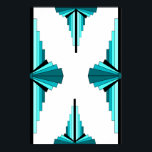 Art deco elements in teal green poster<br><div class="desc">A classic art deco style pattern created in teal green. The art deco style was popularised during the 1920s and 1930s.</div>