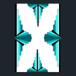 Art deco elements in teal green poster<br><div class="desc">A classic art deco style pattern created in teal green. The art deco style was popularised during the 1920s and 1930s.</div>