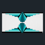 Art deco elements in teal green poster<br><div class="desc">A classic art deco style pattern created in teal green. The art deco style was popularized during the 1920s and 1930s.</div>