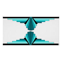 Art deco elements in teal green